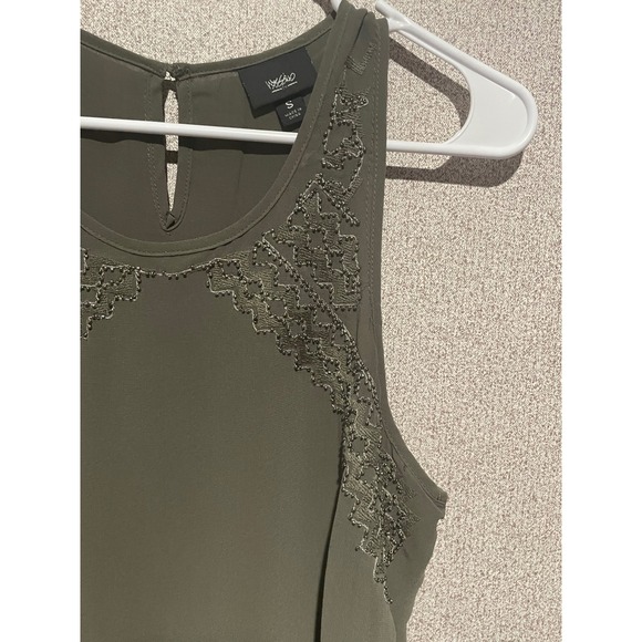Olive Lace Trim Tank Top - Express - Picture 2 of 5